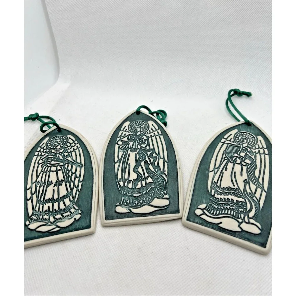 3 angel music musician christmas ornaments unique classic harp horn guitar